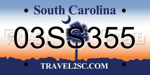 03SS355 South Carolina License Plate