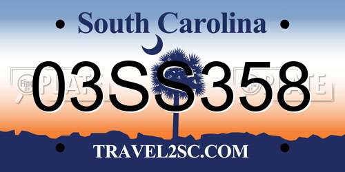 03SS358 South Carolina License Plate