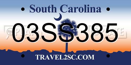 03SS385 South Carolina License Plate