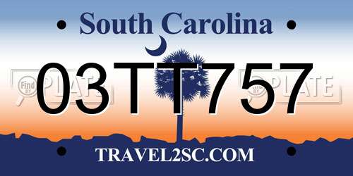 03TT757 South Carolina License Plate