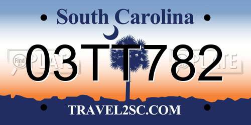 03TT782 South Carolina License Plate