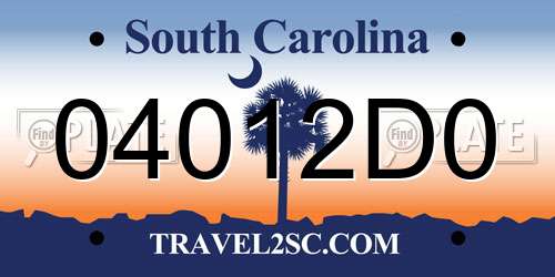 04012D0 South Carolina License Plate
