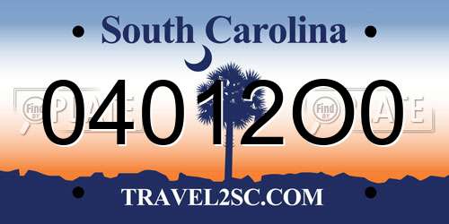 04012O0 South Carolina License Plate
