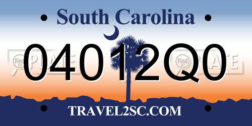04012Q0 South Carolina License Plate