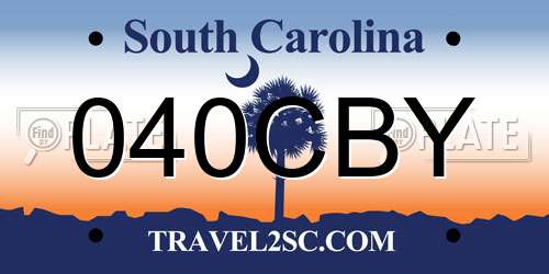 040CBY South Carolina License Plate