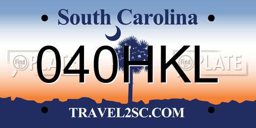 040HKL South Carolina License Plate