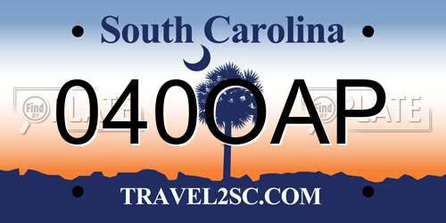 040OAP South Carolina License Plate