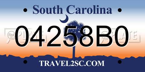 04258B0 South Carolina License Plate