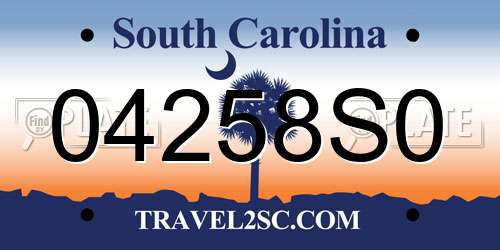 04258S0 South Carolina License Plate