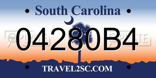 04280B4 South Carolina License Plate