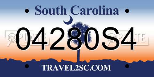 04280S4 South Carolina License Plate
