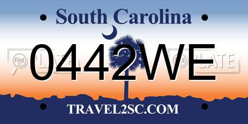 0442WE South Carolina License Plate