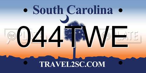044TWE South Carolina License Plate