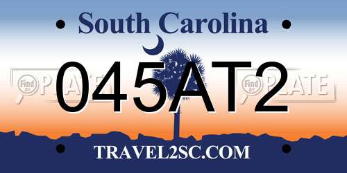 045AT2 South Carolina License Plate