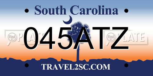 045ATZ South Carolina License Plate