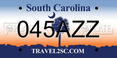 045AZZ South Carolina License Plate