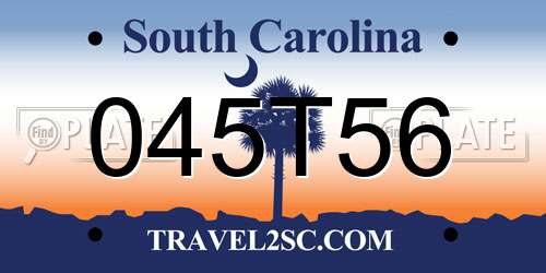 045T56 South Carolina License Plate