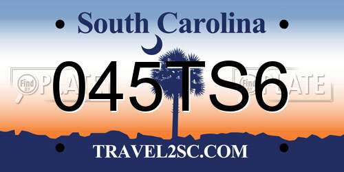 045TS6 South Carolina License Plate
