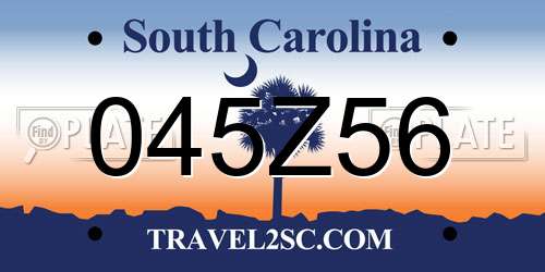 045Z56 South Carolina License Plate