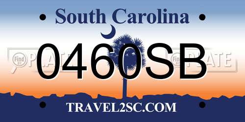 0460SB South Carolina License Plate