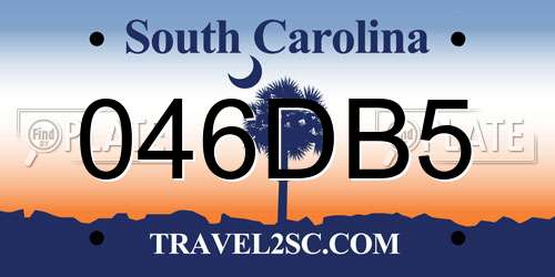 046DB5 South Carolina License Plate