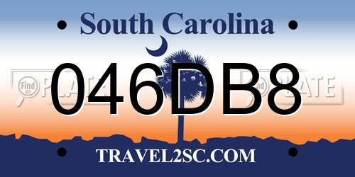 046DB8 South Carolina License Plate