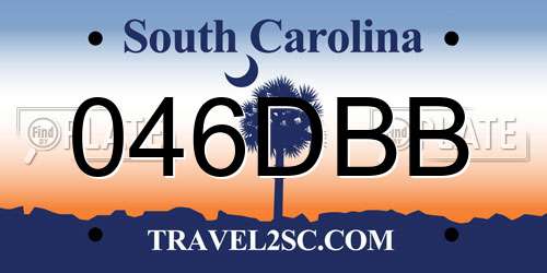 046DBB South Carolina License Plate
