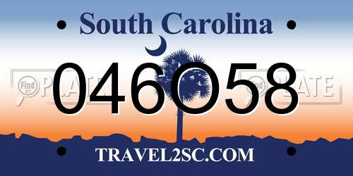 046O58 South Carolina License Plate
