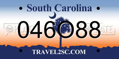 046O88 South Carolina License Plate