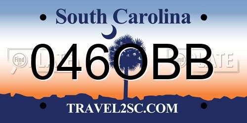 046OBB South Carolina License Plate
