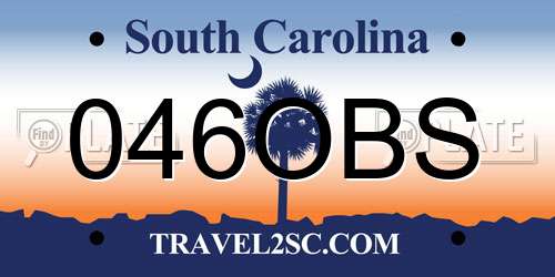 046OBS South Carolina License Plate