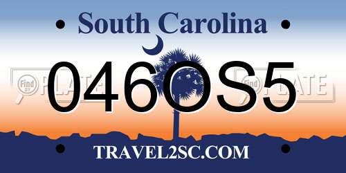 046OS5 South Carolina License Plate