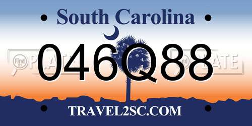 046Q88 South Carolina License Plate