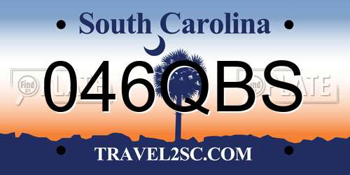 046QBS South Carolina License Plate