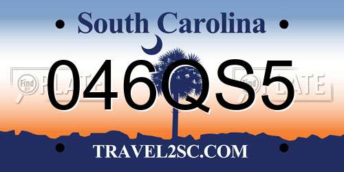 046QS5 South Carolina License Plate