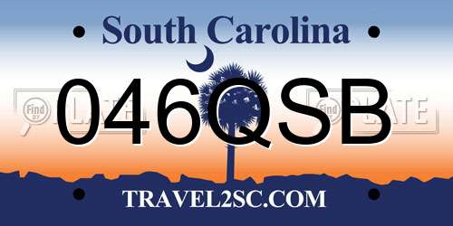 046QSB South Carolina License Plate