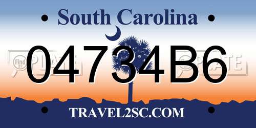 04734B6 South Carolina License Plate