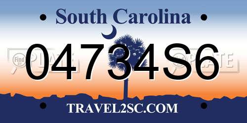 04734S6 South Carolina License Plate