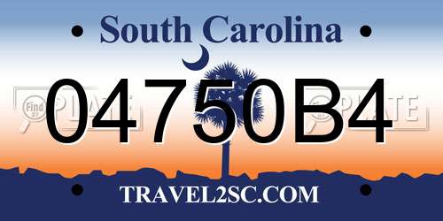 04750B4 South Carolina License Plate