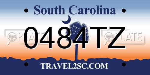 0484TZ South Carolina License Plate