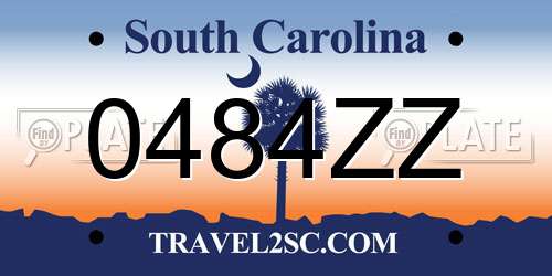 0484ZZ South Carolina License Plate