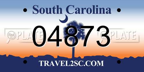 04873 South Carolina License Plate