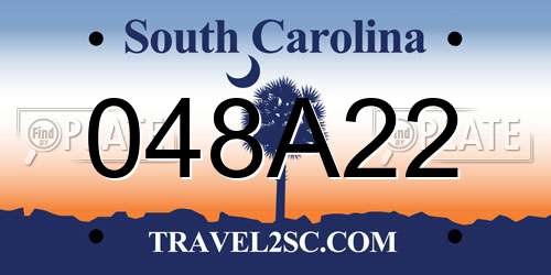 048A22 South Carolina License Plate