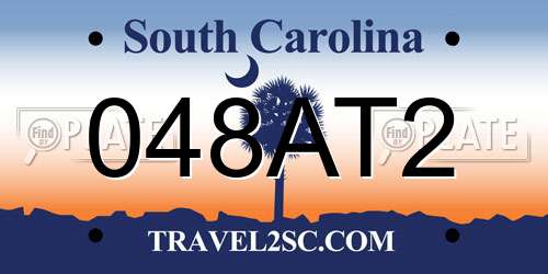 048AT2 South Carolina License Plate