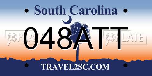 048ATT South Carolina License Plate