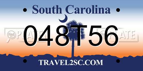 048T56 South Carolina License Plate