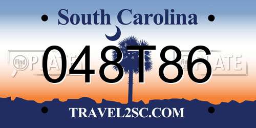 048T86 South Carolina License Plate