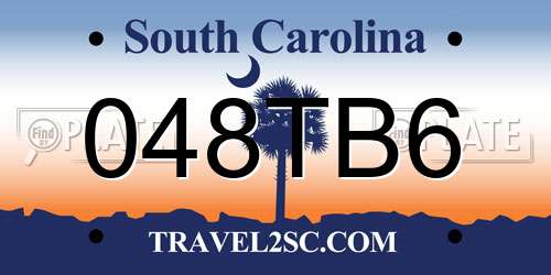 048TB6 South Carolina License Plate