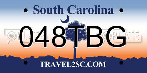 048TBG South Carolina License Plate