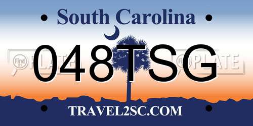 048TSG South Carolina License Plate